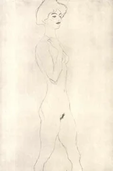 Schreitende mit roten Lippen